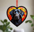Labrador Black Stained Glass Effect Heart Suncatcher